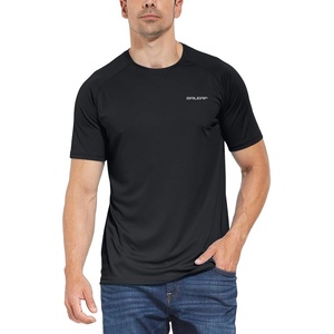 image:imageBALEAF Mens Rash Guard Short Sleeve Swim Shirt UPF 50 Sun Protection Quick Dry Compression Shirt Rashguard01black