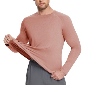 image:imagebaleaf Mens UPF 50 Sun Protection Shirts Long Sleeve Rash Guard Quick Dry 4Way Stretch for Fishing Swimming Surfing01orange Red Heather