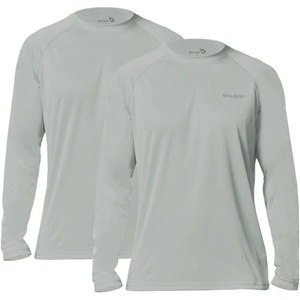image:imagebaleaf Mens UPF 50 Sun Protection Shirts Long Sleeve Rash Guard Quick Dry 4Way Stretch for Fishing Swimming Surfing2 Packgray