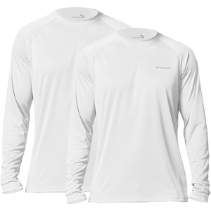 image:imagebaleaf Mens UPF 50 Sun Protection Shirts Long Sleeve Rash Guard Quick Dry 4Way Stretch for Fishing Swimming Surfing2 Packwhite