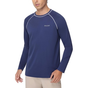 image:imagebaleaf Mens UPF 50 Sun Protection Shirts Long Sleeve Rash Guard Quick Dry 4Way Stretch for Fishing Swimming SurfingCerulean Trace