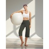 image:imagebaleaf Capris for Women with Pockets Yoga Capri Pants High Waist Straight Leg for Casual Summer PantArmy Green
