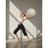 image:imagebaleaf Capris for Women with Pockets Yoga Capri Pants High Waist Straight Leg for Casual Summer PantBlack