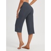 image:imagebaleaf Capris for Women with Pockets Yoga Capri Pants High Waist Straight Leg for Casual Summer PantDark Gray