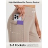 image:imagebaleaf Capris for Women with Pockets Yoga Capri Pants High Waist Straight Leg for Casual Summer PantKhaki