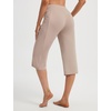 image:imagebaleaf Capris for Women with Pockets Yoga Capri Pants High Waist Straight Leg for Casual Summer PantKhaki