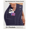 image:imagebaleaf Capris for Women with Pockets Yoga Capri Pants High Waist Straight Leg for Casual Summer PantNavy Blue