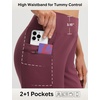 image:imagebaleaf Capris for Women with Pockets Yoga Capri Pants High Waist Straight Leg for Casual Summer PantWine Red