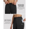 image:imagebaleaf Womens 15 Long Shorts Below The Knee Bermuda Capris Quick Dry Lightweight Elastic Waist with Pockets Running CasualAll Black