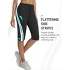 image:imagebaleaf Womens 15 Long Shorts Below The Knee Bermuda Capris Quick Dry Lightweight Elastic Waist with Pockets Running CasualBlack