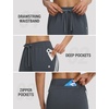 image:imagebaleaf Womens 15 Long Shorts Below The Knee Bermuda Capris Quick Dry Lightweight Elastic Waist with Pockets Running CasualDark Gray