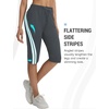 image:imagebaleaf Womens 15 Long Shorts Below The Knee Bermuda Capris Quick Dry Lightweight Elastic Waist with Pockets Running CasualDark Gray