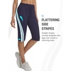 image:imagebaleaf Womens 15 Long Shorts Below The Knee Bermuda Capris Quick Dry Lightweight Elastic Waist with Pockets Running CasualNavy Blue