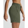 image:imagebaleaf Womens Hiking Shorts 5 Lightweight Quick Dry Travel Shorts with Zipper Pockets for Golf Walking Summer WearArmy Green