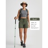 image:imagebaleaf Womens Hiking Shorts 5 Lightweight Quick Dry Travel Shorts with Zipper Pockets for Golf Walking Summer WearArmy Green