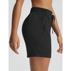 image:imagebaleaf Womens Hiking Shorts 5 Lightweight Quick Dry Travel Shorts with Zipper Pockets for Golf Walking Summer WearBlack