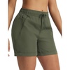 image:imagebaleaf Womens Hiking Shorts 5 Lightweight Quick Dry Travel Shorts with Zipper Pockets for Golf Walking Summer WearArmy Green