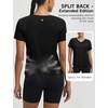 image:imagebaleaf Womens Short Sleeve Workout Shirts Athletic Tops Sun Protection Breathable TShirts Quick Dry Gym Running TennisBlack  V Neck