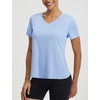 image:imagebaleaf Womens Short Sleeve Workout Shirts Athletic Tops Sun Protection Breathable TShirts Quick Dry Gym Running TennisLight Blue  V Neck