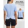 image:imagebaleaf Womens Short Sleeve Workout Shirts Athletic Tops Sun Protection Breathable TShirts Quick Dry Gym Running TennisLight Blue  V Neck