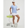 image:imagebaleaf Womens Short Sleeve Workout Shirts Athletic Tops Sun Protection Breathable TShirts Quick Dry Gym Running TennisLight Blue  V Neck