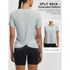 image:imagebaleaf Womens Short Sleeve Workout Shirts Athletic Tops Sun Protection Breathable TShirts Quick Dry Gym Running TennisLight Gray