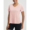 image:imagebaleaf Womens Short Sleeve Workout Shirts Athletic Tops Sun Protection Breathable TShirts Quick Dry Gym Running TennisLight Pink  V Neck