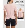 image:imagebaleaf Womens Short Sleeve Workout Shirts Athletic Tops Sun Protection Breathable TShirts Quick Dry Gym Running TennisLight Pink  V Neck