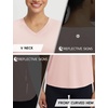 image:imagebaleaf Womens Short Sleeve Workout Shirts Athletic Tops Sun Protection Breathable TShirts Quick Dry Gym Running TennisLight Pink  V Neck