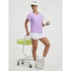 image:imagebaleaf Womens Short Sleeve Workout Shirts Athletic Tops Sun Protection Breathable TShirts Quick Dry Gym Running TennisLight Purple  V Neck