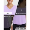 image:imagebaleaf Womens Short Sleeve Workout Shirts Athletic Tops Sun Protection Breathable TShirts Quick Dry Gym Running TennisLight Purple  V Neck