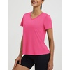 image:imagebaleaf Womens Short Sleeve Workout Shirts Athletic Tops Sun Protection Breathable TShirts Quick Dry Gym Running TennisPink  V Neck