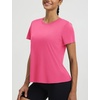 image:imagebaleaf Womens Short Sleeve Workout Shirts Athletic Tops Sun Protection Breathable TShirts Quick Dry Gym Running TennisPink