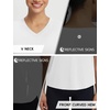 image:imagebaleaf Womens Short Sleeve Workout Shirts Athletic Tops Sun Protection Breathable TShirts Quick Dry Gym Running TennisWhite  V Neck