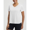 image:imagebaleaf Womens Short Sleeve Workout Shirts Athletic Tops Sun Protection Breathable TShirts Quick Dry Gym Running TennisWhite  V Neck