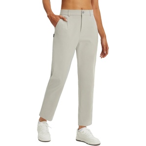 image:imagebaleaf Womens Golf Pants Straight Leg Stretch Work Travel Pant with Pockets Dressy Bussiness Casual Slacks UPF 50Light Brown