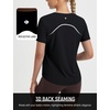 image:imagebaleaf Ice Cooling Short Sleeve Workout Tops for Women Running Shirts UPF 50 Athletic Tennis Yoga Split Back Quick DryBlack