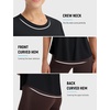 image:imagebaleaf Ice Cooling Short Sleeve Workout Tops for Women Running Shirts UPF 50 Athletic Tennis Yoga Split Back Quick DryBlack
