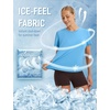 image:imagebaleaf Ice Cooling Short Sleeve Workout Tops for Women Running Shirts UPF 50 Athletic Tennis Yoga Split Back Quick DryBlue