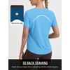 image:imagebaleaf Ice Cooling Short Sleeve Workout Tops for Women Running Shirts UPF 50 Athletic Tennis Yoga Split Back Quick DryBlue