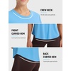 image:imagebaleaf Ice Cooling Short Sleeve Workout Tops for Women Running Shirts UPF 50 Athletic Tennis Yoga Split Back Quick DryBlue