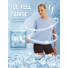 image:imagebaleaf Ice Cooling Short Sleeve Workout Tops for Women Running Shirts UPF 50 Athletic Tennis Yoga Split Back Quick DryLight Blue