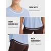 image:imagebaleaf Ice Cooling Short Sleeve Workout Tops for Women Running Shirts UPF 50 Athletic Tennis Yoga Split Back Quick DryLight Blue