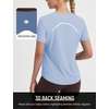 image:imagebaleaf Ice Cooling Short Sleeve Workout Tops for Women Running Shirts UPF 50 Athletic Tennis Yoga Split Back Quick DryLight Blue