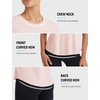 image:imagebaleaf Ice Cooling Short Sleeve Workout Tops for Women Running Shirts UPF 50 Athletic Tennis Yoga Split Back Quick DryLight Pink