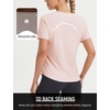 image:imagebaleaf Ice Cooling Short Sleeve Workout Tops for Women Running Shirts UPF 50 Athletic Tennis Yoga Split Back Quick DryLight Pink