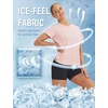 image:imagebaleaf Ice Cooling Short Sleeve Workout Tops for Women Running Shirts UPF 50 Athletic Tennis Yoga Split Back Quick DryLight Pink