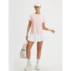 image:imagebaleaf Ice Cooling Short Sleeve Workout Tops for Women Running Shirts UPF 50 Athletic Tennis Yoga Split Back Quick DryLight Pink