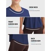 image:imagebaleaf Ice Cooling Short Sleeve Workout Tops for Women Running Shirts UPF 50 Athletic Tennis Yoga Split Back Quick DryNavy Blue