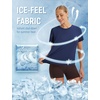 image:imagebaleaf Ice Cooling Short Sleeve Workout Tops for Women Running Shirts UPF 50 Athletic Tennis Yoga Split Back Quick DryNavy Blue